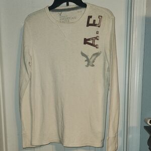 American Eagle Outfitters Beige Long Sleeve Tee